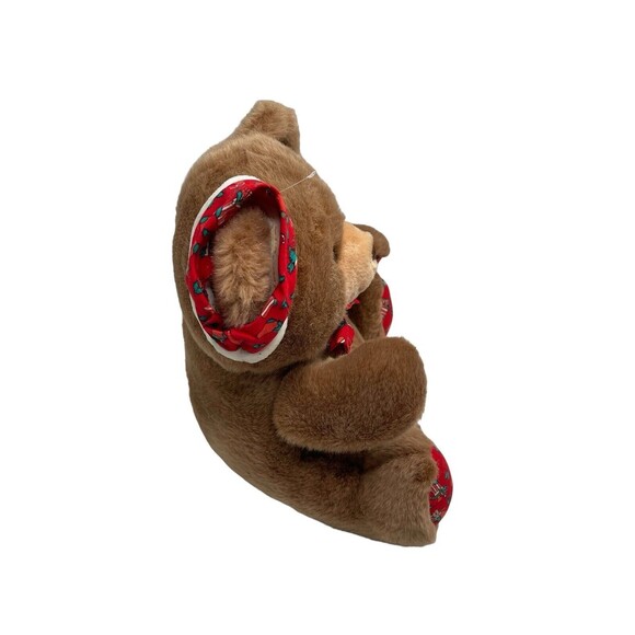 Vintage Steven Smith CHRISTMAS Plush Brown TEDDY BEAR Christmas Bow & Paws - Picture 2 of 10